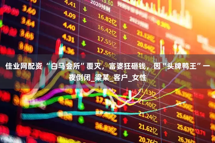 佳业网配资 “白马会所”覆灭，富婆狂砸钱，因“头牌鸭王”一夜倒闭_梁某_客户_女性