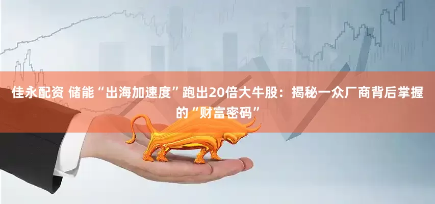 佳永配资 储能“出海加速度”跑出20倍大牛股：揭秘一众厂商背后掌握的“财富密码”